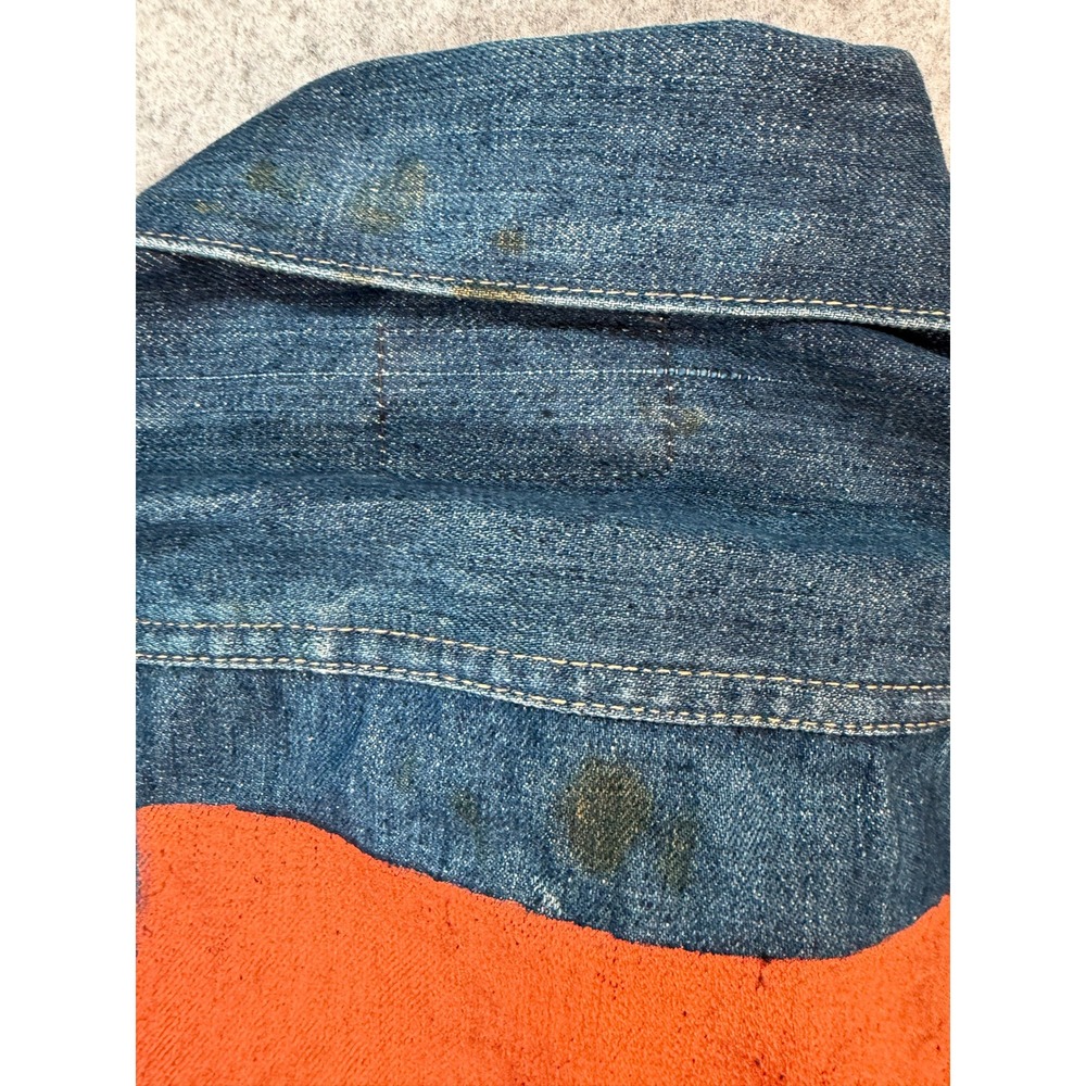 Vintage Levis 70505-0217 Orange Tab Denim Trucker Jacket Indigo Blue Size 36 - Picture 8 of 9